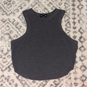 Dark gray kittenish racer back shirt